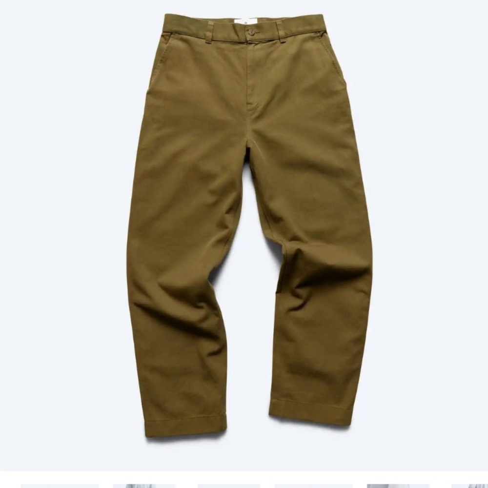 Reigning Champ Cotton Chino Ivy Pant Olive Size 34